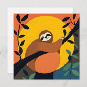 Verjaardagskaart met kleurrijk luiaard ontwerp (Voorkant / Achterkant)