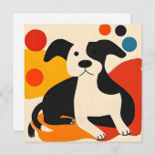 Verjaardagskaart met kleurrijk puppyontwerp (Voorkant / Achterkant)