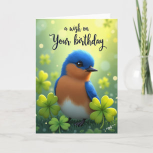 Verjaardagskaart met kleurrijke vogel kaart