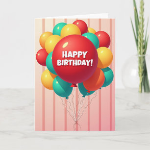 Verjaardagskaart met knalballonnen kaart