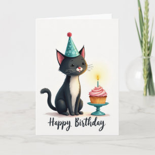 Verjaardagskaart met knappe kat kaart
