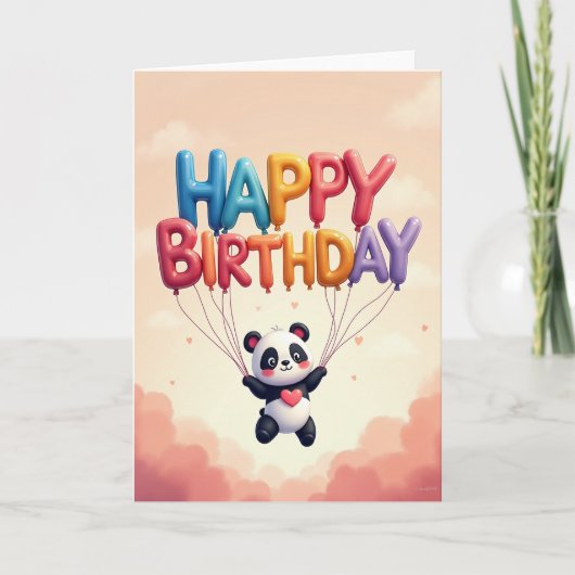 Verjaardagskaart met knuffel Panda Kaart (Voorkant)