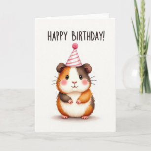 Verjaardagskaart met knuffeldier en feestmuts kaart