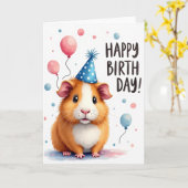 Verjaardagskaart met knuffeldier kaart (Gele Bloem)