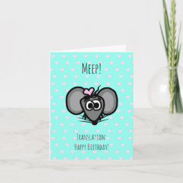 Verjaardagskaart met knuffelmuis (Turquoise) Kaart