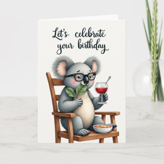 Verjaardagskaart met koala kaart (Voorkant)