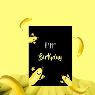 Verjaardagskaart met koele bananen feestdagenkaart