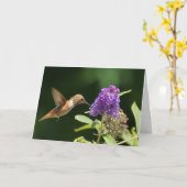 Verjaardagskaart met kolibrie kaart (Gele Bloem)