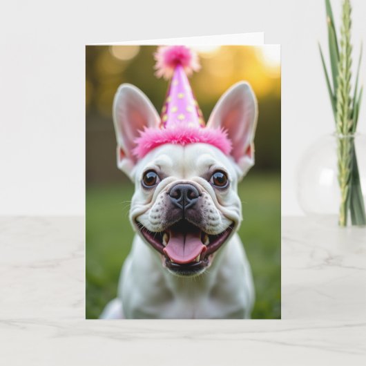 Verjaardagskaart met Lachende Hond Kaart (Voorkant)