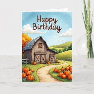Verjaardagskaart met landschappelijk pad kaart