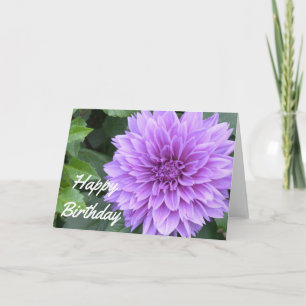Verjaardagskaart met lavender dahlia kaart