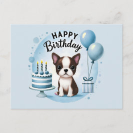 Verjaardagskaart met leuke Boston Terrier Briefkaart