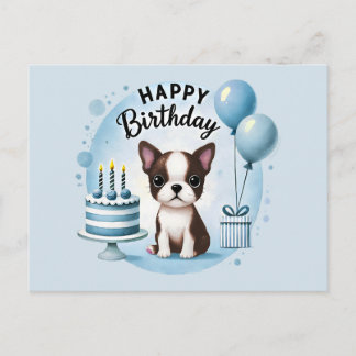 Verjaardagskaart met leuke Boston Terrier Briefkaart