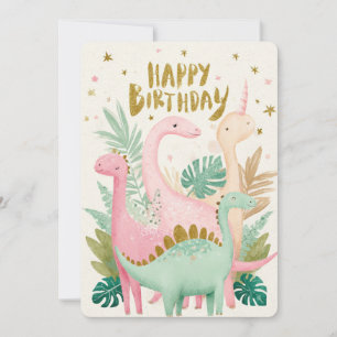 Verjaardagskaart met leuke dinosaurus feestdagenkaart