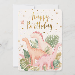 Verjaardagskaart met leuke dinosaurus feestdagenkaart