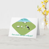 Verjaardagskaart met leuke schapengrap kaart (Gele Bloem)