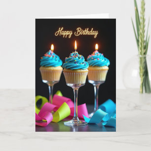 Verjaardagskaart met levendige traktaties kaart