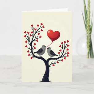 Verjaardagskaart met liefdesvogels kaart