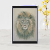Verjaardagskaart met Lion Picture Kaart (Gele Bloem)