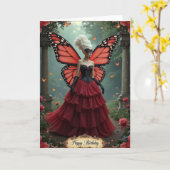 Verjaardagskaart met masquerade kaart (Gele Bloem)