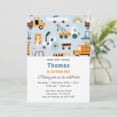 Verjaardagskaart met met de hand getekende auto's kaart (Staand voorkant)