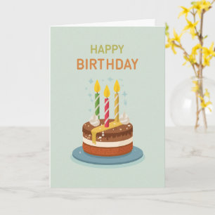 Verjaardagskaart met mint room cake kaart