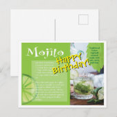 Verjaardagskaart met Mojito Cocktail Recept Briefkaart (Voorkant / Achterkant)