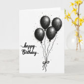 Verjaardagskaart met monochrome bollen kaart (Gele Bloem)