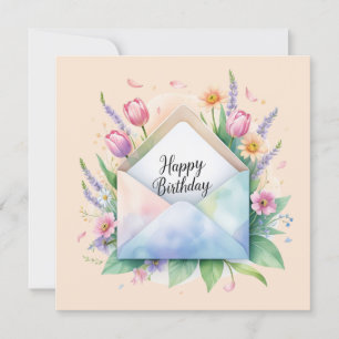 Verjaardagskaart met mooie bloemen groet feestdagenkaart