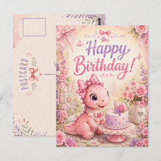 Verjaardagskaart met Mooie Botanische Dino Briefkaart