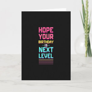 Verjaardagskaart met Next Level Pixel-ontwerp Kaart
