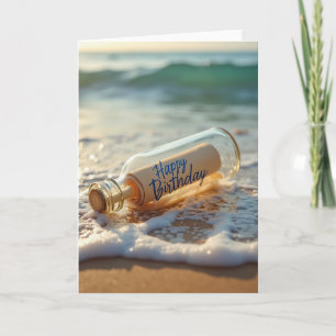 Verjaardagskaart met oceaangezicht en rol kaart