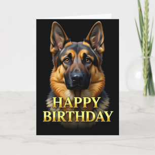 VERJAARDAGSKAART MET OPVALLENDE CLOSE-UP ALSATIAN KAART