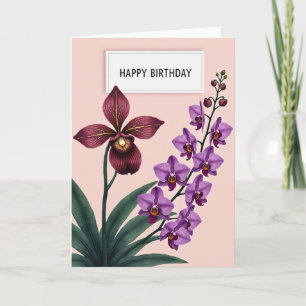 Verjaardagskaart met Orchidee in Blush Kaart