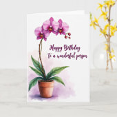Verjaardagskaart met Orchideeën Pot Kaart (Gele Bloem)