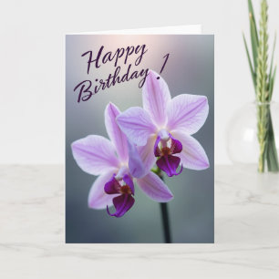 Verjaardagskaart met Orchideeënbloesem Kaart