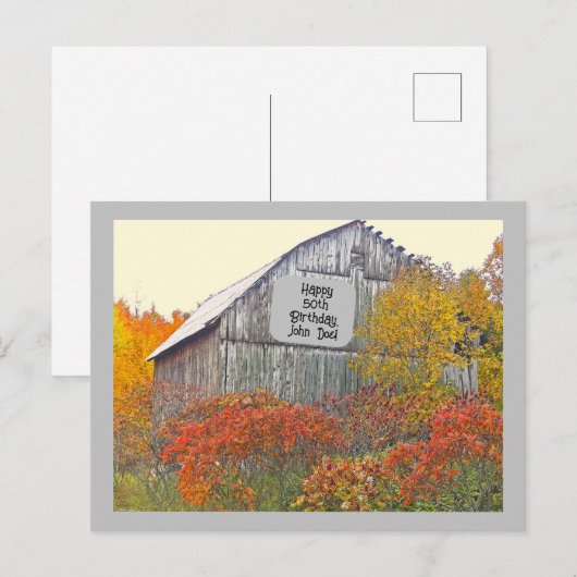 VERJAARDAGSKAART MET OUD SCHUUR EN TEKST Postkaart (Voorkant / Achterkant)