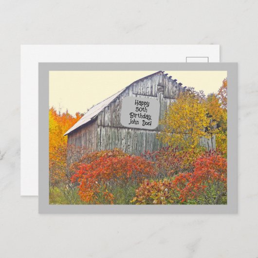 VERJAARDAGSKAART MET OUD SCHUUR Postkaart (Voorkant / Achterkant)