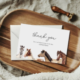 Verjaardagskaart met paard bedanken bedankkaart