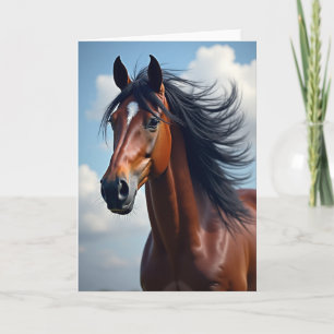 Verjaardagskaart met paardenportret kaart