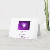 Verjaardagskaart met paars hart kaart (Achterkant)