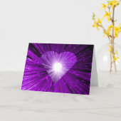 Verjaardagskaart met paars hart kaart (Gele Bloem)