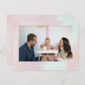 Verjaardagskaart met pastelkleuren bedankje briefkaart (Voorkant / Achterkant)