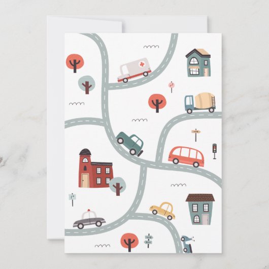 Verjaardagskaart met platte tekst voor vervoer bed bedankkaart (Achterkant)