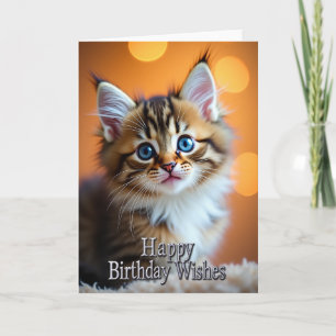 Verjaardagskaart met pluizige kat kaart