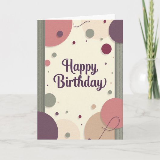 Verjaardagskaart met Plum Script Kaart (Voorkant)