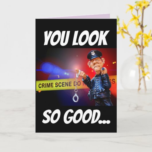 VERJAARDAGSKAART MET POLITIEGRAPPEN KAART (Gele Bloem)