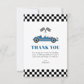 Verjaardagskaart met raceauto voor jongen, bedankk bedankkaart (Voorkant)