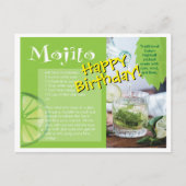Verjaardagskaart met recept voor Mojito Cocktail Briefkaart (Voorkant)