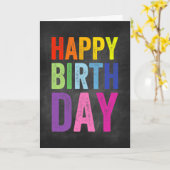 Verjaardagskaart met regenboog en schoolbord kaart (Gele Bloem)